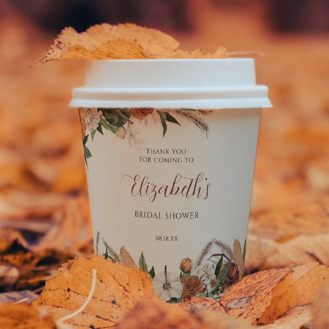 Boho Autumn Bridal Shower Paper Cups (Creator Uploaded)