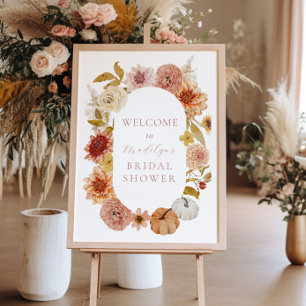 Boho Autumn Bridal Shower Welcome Sign
