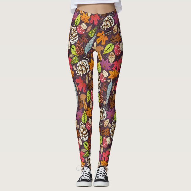 boho autumn cassis leggings (Front)