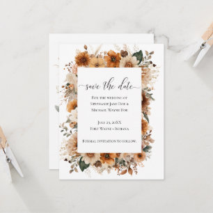 Boho Autumn Dried Flowers Save the Date