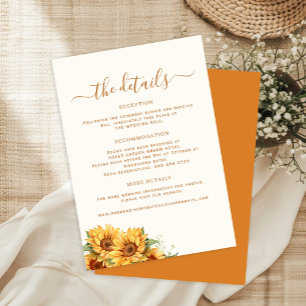 Boho autumn fall floral wedding guest details enclosure card