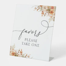 boho autumn fall florals favours sign