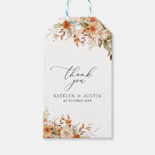 boho autumn fall florals wedding gift tags