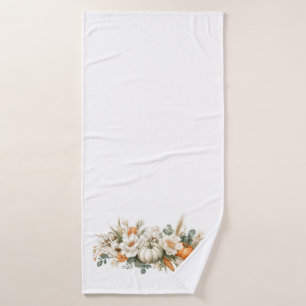 Boho Autumn Floral Arrangement Bath Towel