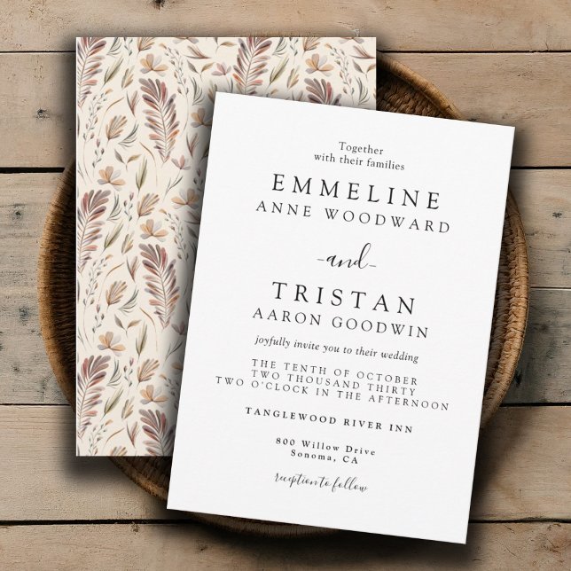 Boho Autumn Foliage | Botanical Wedding Invitation (Creator Uploaded)