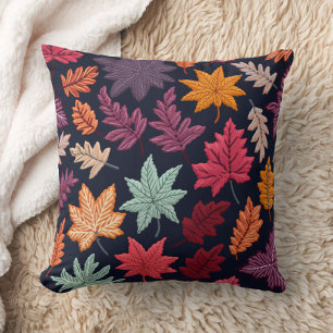 Boho Autumn Leaves Cushion