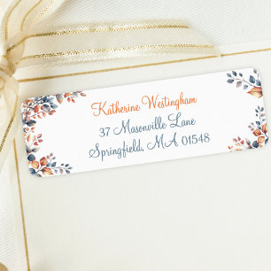 Boho Autumn Leaves Return Address Labels Set