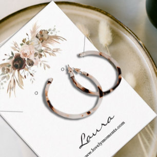 Boho Autumn Pumpkin Stud Earring Business Card