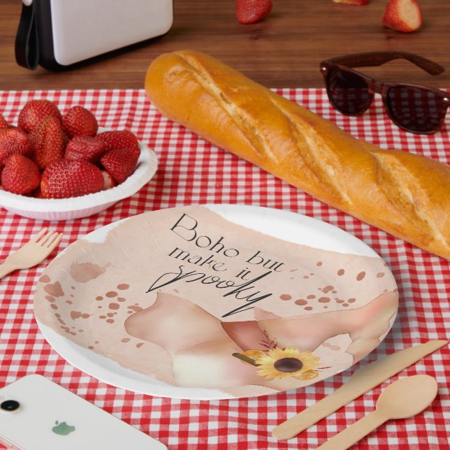 Boho Autumn Quote Paper Plate (Picnic)