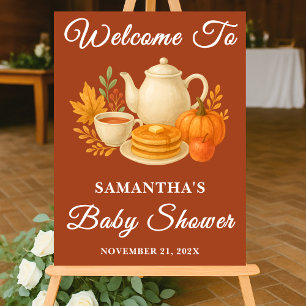 Boho Autumn Tea Party Baby Shower Welcome Acrylic Sign