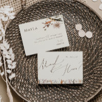 Boho Autumn Wildflower | Beige Maid of Honour Card