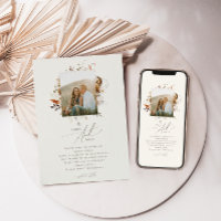 Boho Autumn Wildflower | Beige Photo Wedding