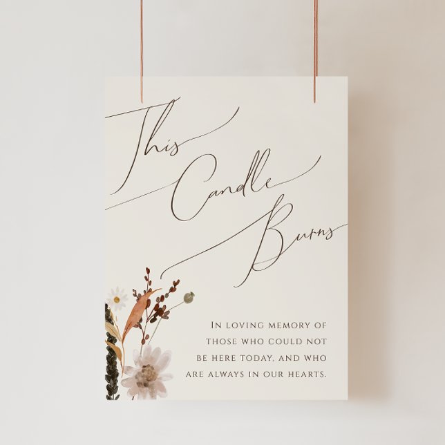Boho Autumn Wildflower | Beige This Candle Burns Poster (Creator Uploaded)