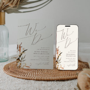Boho Autumn Wildflower   Beige We Do Wedding Invitation