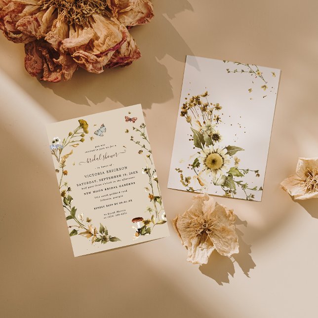 Boho Autumn Wildflower | Botanical Bridal Shower  Invitation (Creator Uploaded)