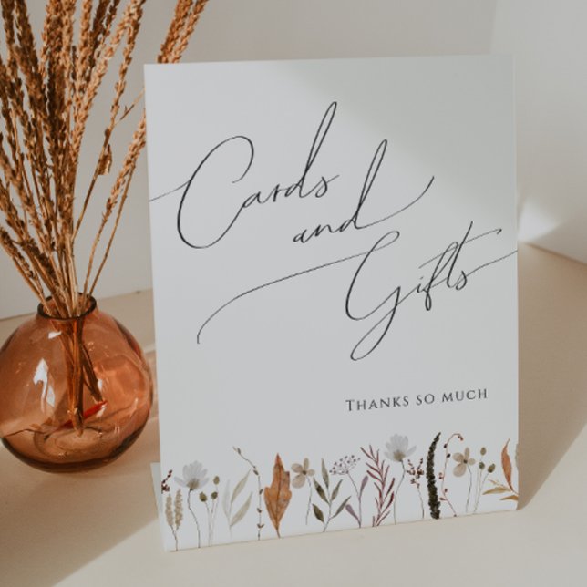 Boho Autumn Wildflower | Cards and Gifts Pedestal Sign (Creator Uploaded)