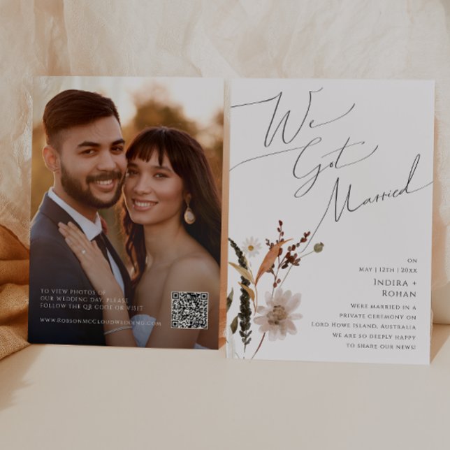 Boho Autumn Wildflower | elopement announcement (Creator Uploaded)