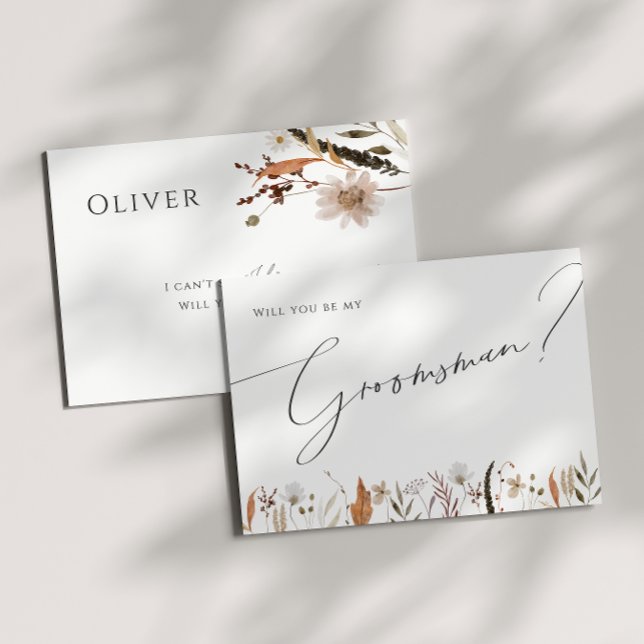 Boho Autumn Wildflower | Groomsman Proposal Card (Creator Uploaded)