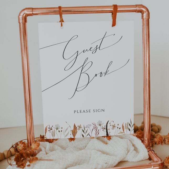 Boho Autumn Wildflower | Guest Book Sign (Creator Uploaded)