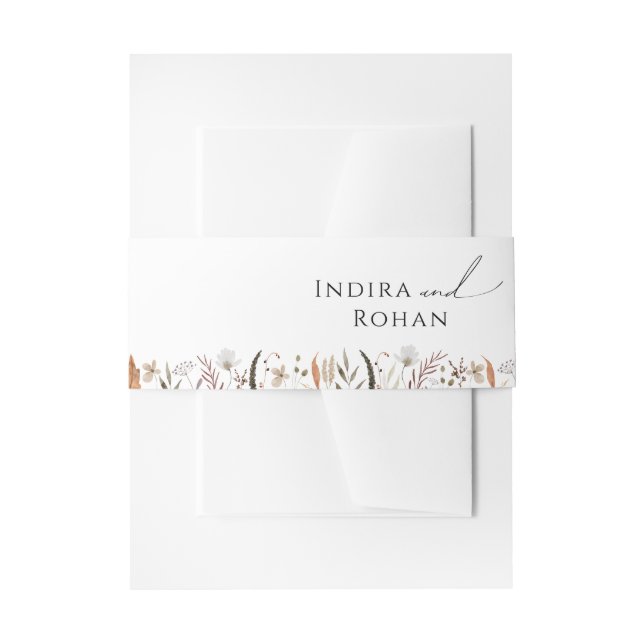 Boho Autumn Wildflower | Invitation Belly Band (Front Example)