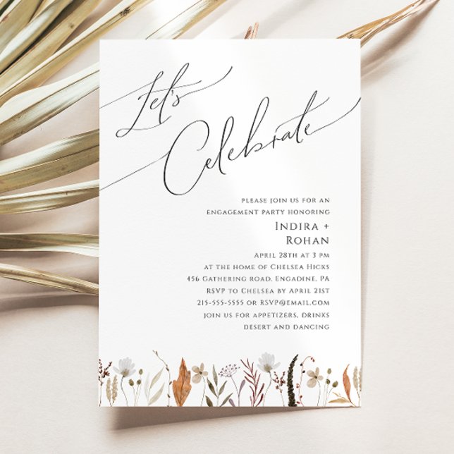 Boho Autumn Wildflower | Let's Celebrate Invitation (Creator Uploaded)