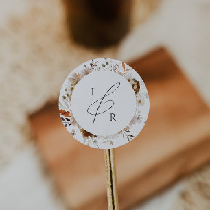 Boho Autumn Wildflower Monogram Envelope Seal