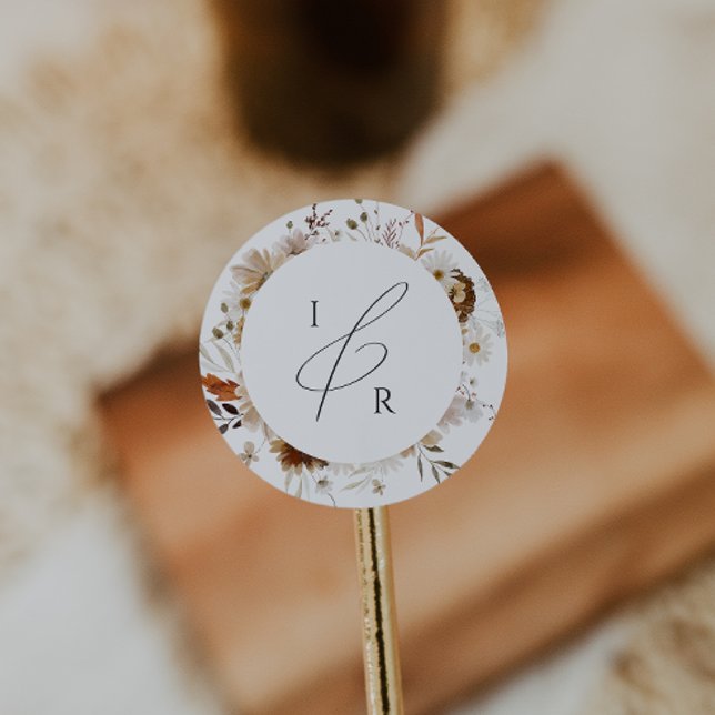 Boho Autumn Wildflower | Monogram Envelope Seal (Creator Uploaded)