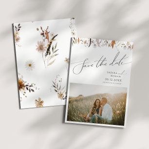 Boho Autumn Wildflower   Photo Save The Date