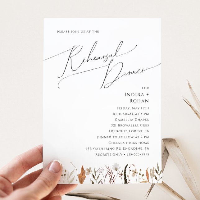 Boho Autumn Wildflower | Rehearsal Dinner Invitation (Creator Uploaded)