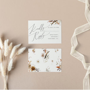 Boho Autumn Wildflower RSVP Card