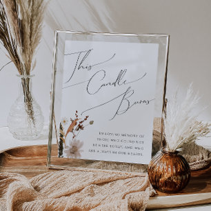 Boho Autumn Wildflower   This Candle Burns Sign