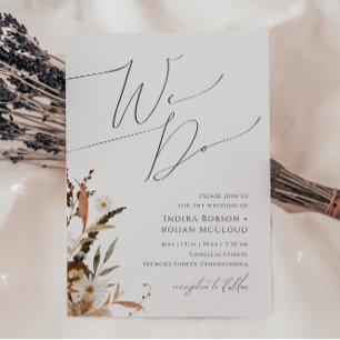 Boho Autumn Wildflower   We Do Wedding Invitation