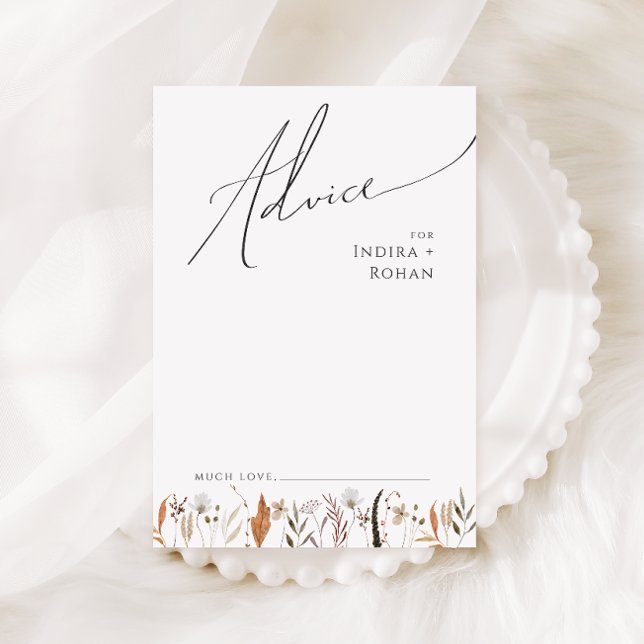 Boho Autumn Wildflower | Wedding Advice Card (Creator Uploaded)
