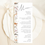 Boho Autumn Wildflower | Wedding Dinner Menu<br><div class="desc">Introducing our stunning boho autumn wildflower | wedding dinner menu, which embraces a simple and modern design reflecting the beauty of nature. Featuring pressed dried fall watercolor flowers and terracotta leaves, it captures the essence of October's burnt orange hues, creating a minimalist yet classic design that exudes warmth and charm....</div>