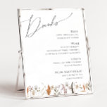 Boho Autumn Wildflower | Wedding Drinks Menu Poster<br><div class="desc">Introducing our stunning boho autumn wildflower | wedding drinks menu poster, which embraces a simple and modern design reflecting the beauty of nature. Featuring pressed dried fall watercolor flowers and terracotta leaves, it captures the essence of October's burnt orange hues, creating a minimalist yet classic design that exudes warmth and...</div>