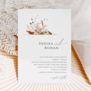 Boho Autumn Wildflower Wedding Invitation