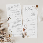 Boho Autumn Wildflower | Wedding Program Programme<br><div class="desc">Introducing our stunning boho autumn wildflower | wedding program which embraces a simple and modern design reflecting the beauty of nature. Featuring pressed dried fall watercolor flowers and terracotta leaves, it captures the essence of October's burnt orange hues, creating a minimalist yet classic design that exudes warmth and charm. The...</div>