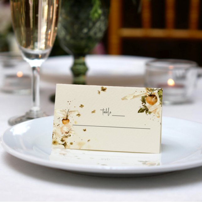 Boho Autumn Wildflower | Wedding Table Place Cards (Creator Uploaded)