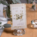 Boho Autumn Wildflowers | Wedding Table Number<br><div class="desc">Table numbers enhance the look of your tablescape and put the finishing touch on your special day. Personalised text printing of the names or numbers of your tables. Rustic dried grass, leaves, and vintage dried pressed wildflowers. Sage green leaves, rust copper accents, and floral earth tones brings a natural and...</div>