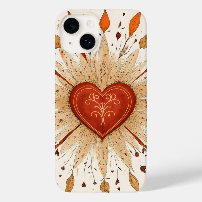 Boho Autumnal Heart Illustration Case-Mate iPhone Case (Back)