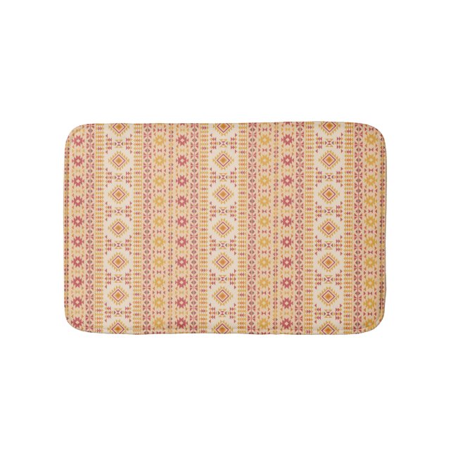 Boho Aztec Mudcloth Bath Mat (Front)