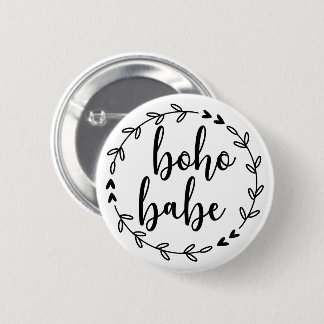 Boho Babe Wreath 6 Cm Round Badge