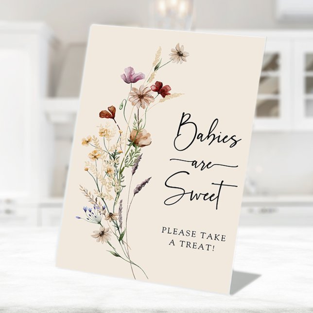 Boho Babies Are Sweet Poster Pedestal Sign (Boho Floral Babies Are Sweet Poster Pedestal Sign by Painted Paperie
)