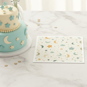 Boho Baby Adoption Shower – Moon and Stars Napkin