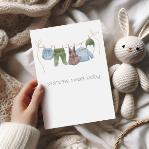 Boho Baby Boy Congratulations Card