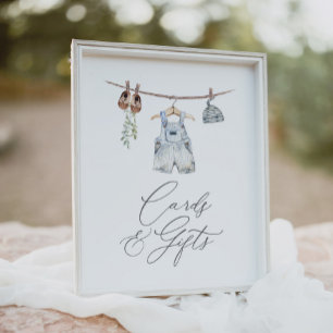 Boho Baby Clothes Boy Baby Shower Cards and Gifts Poster