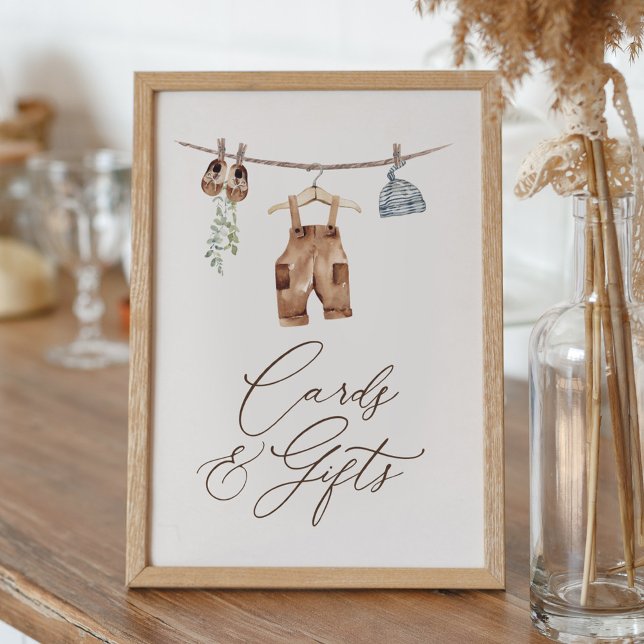 Boho Baby Clothes Boy Baby Shower Cards and Gifts Poster (Creator Uploaded)