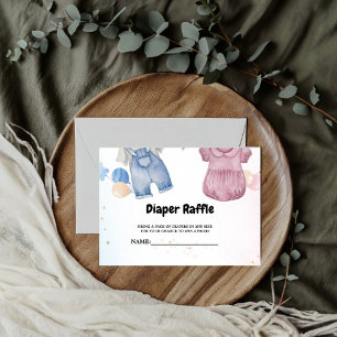 Boho baby Clothes  Diaper Raffle Request Card