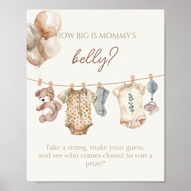 Boho Baby Clothes How big is Mum’s Belly Poster (Front)