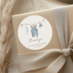 Boho baby clothes sweet baby boy baby shower classic round sticker